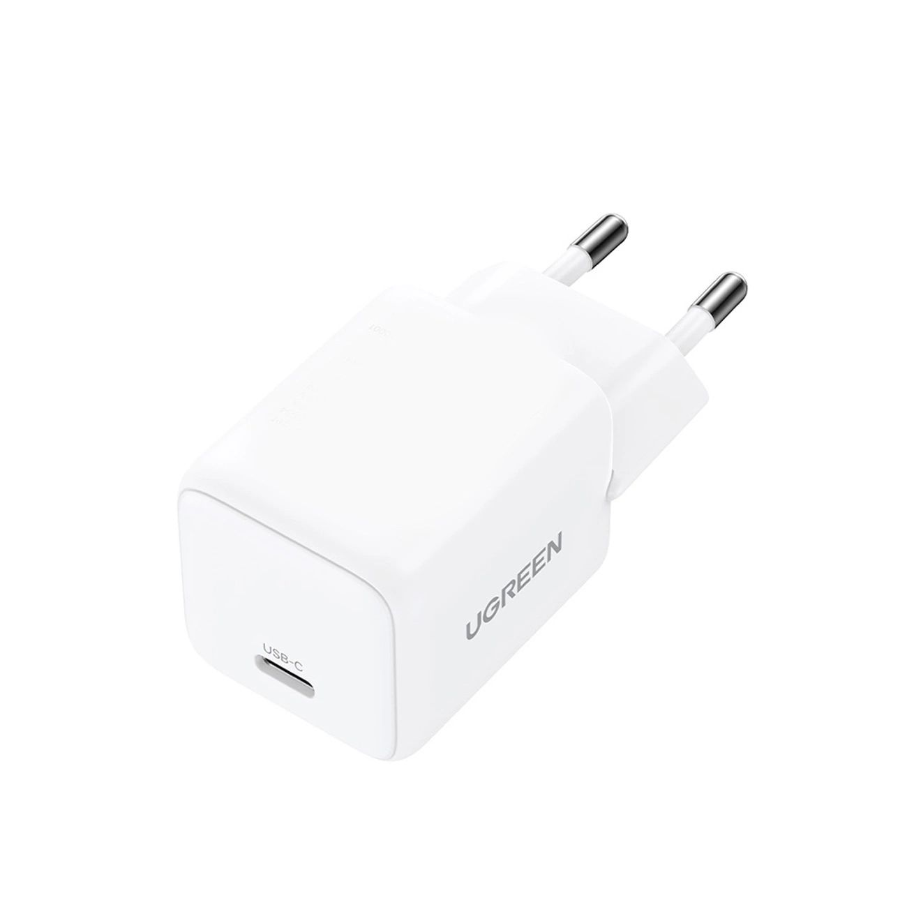 Ugreen X513 30W GaN fali töltő 1x USB-C + 1m USB-C kábel - Fehér-4
