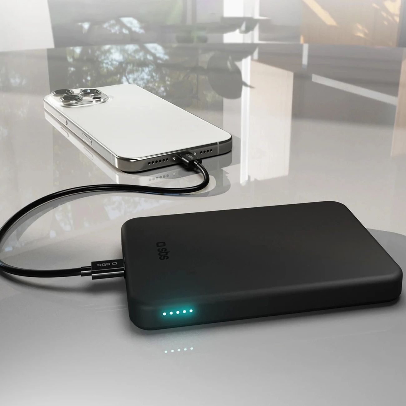 SBS Mag Power Qi2 5000 mAh Powerbank kompatibilis MagSafe - Fekete-3