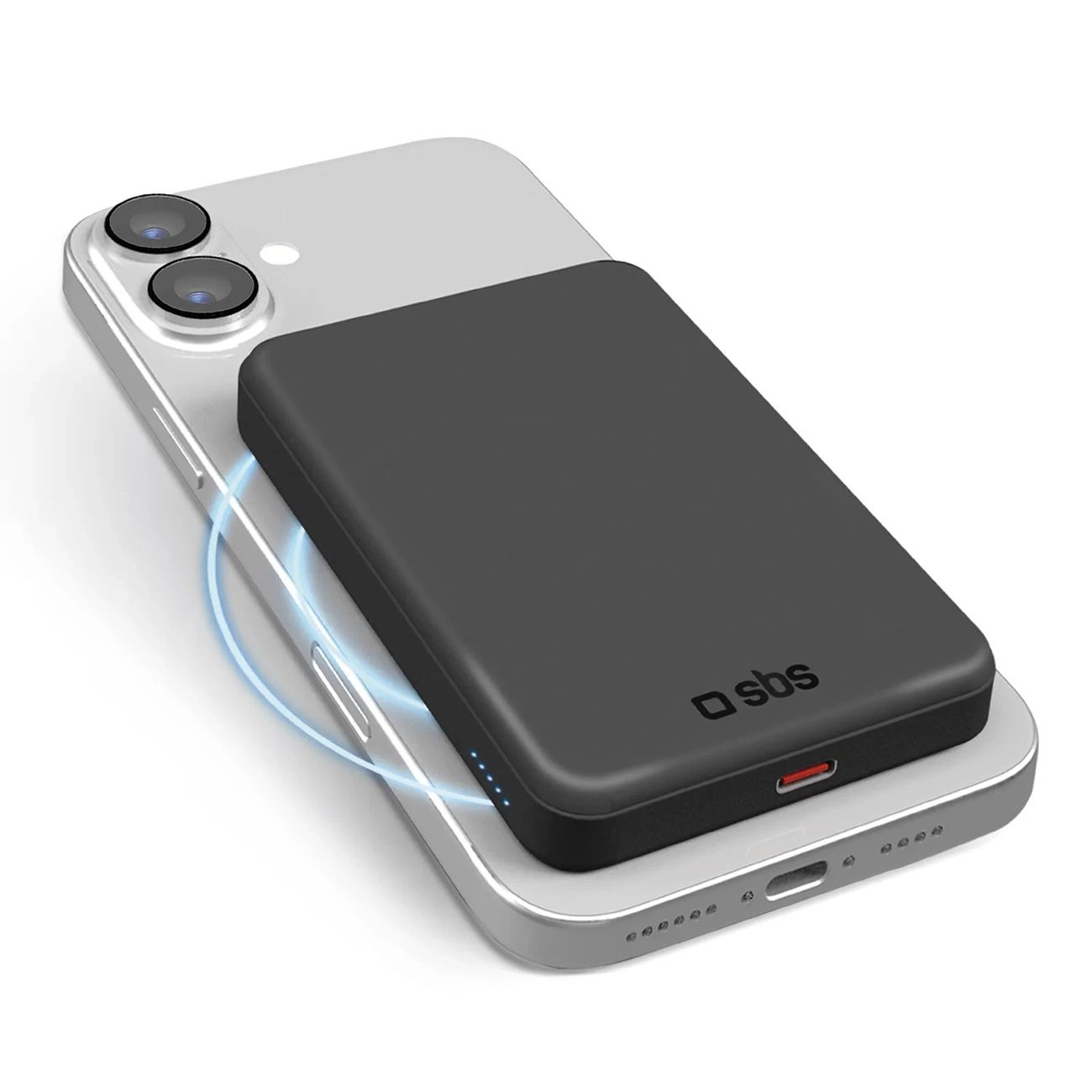 SBS Mag Power Qi2 5000 mAh Powerbank kompatibilis MagSafe - Fekete-7
