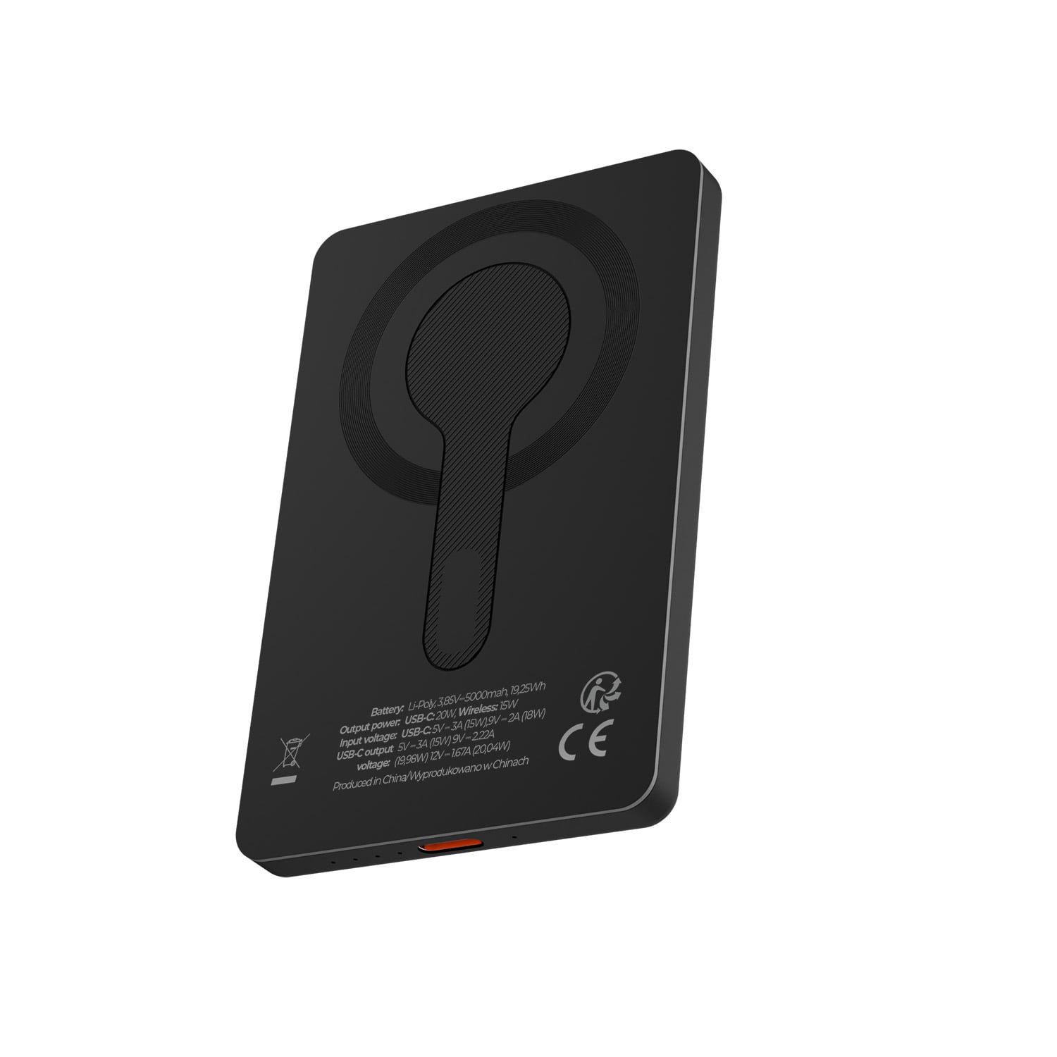 Magsafe Power Bank Maxlife MXPB-05 20W PD 5000mAh mágneses fekete-1