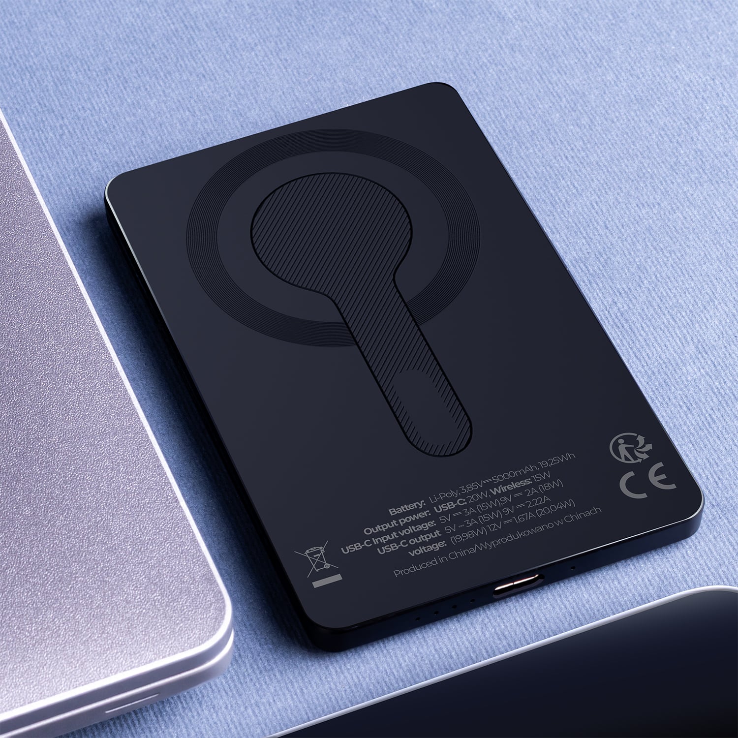 Magsafe Power Bank Maxlife MXPB-05 20W PD 5000mAh mágneses fekete-5