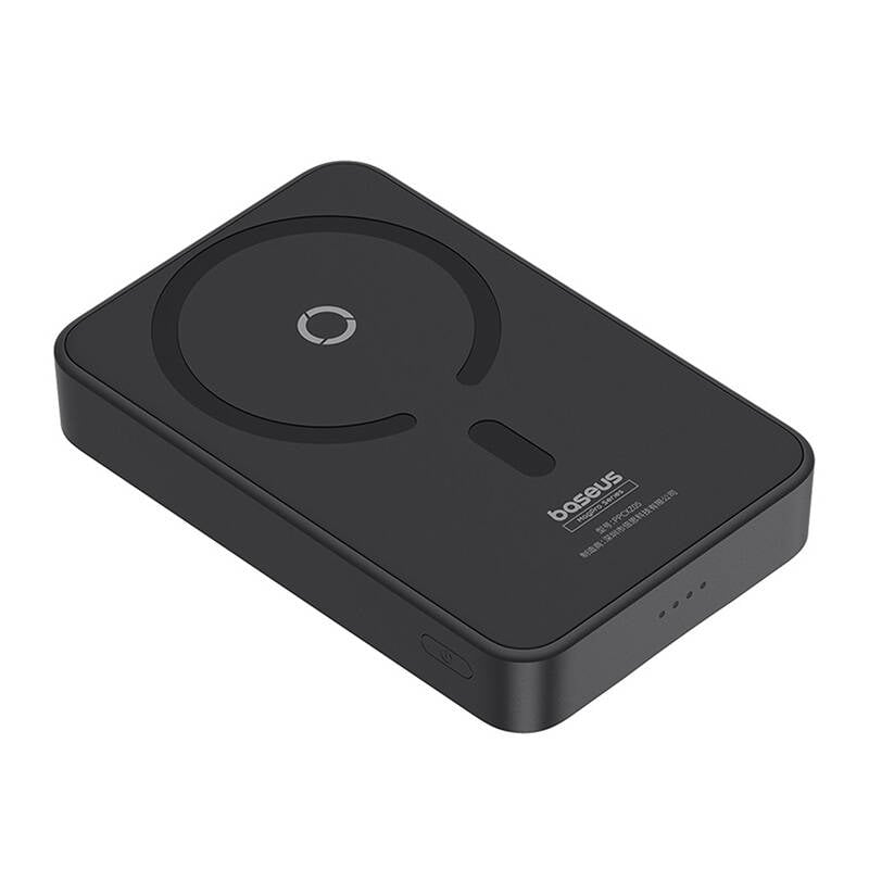 Baseus - MagPro mágneses Power Bank PPCXZ05 (P10064101123-00) - USB-C, 5000mAh, 20W, MagSafe, Type-C kábel, 3A, 30cm - Fekete-4