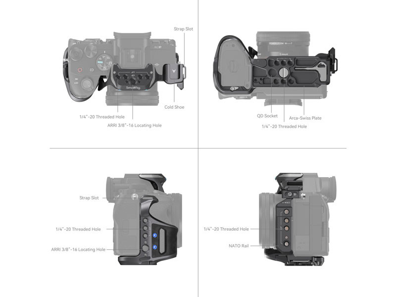 SmallRig Rhinoceros Cage for Sony Alpha 7R V / Alpha 7 IV / Alpha 7S III-3
