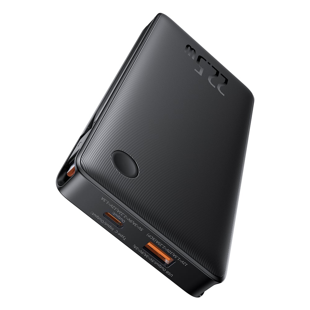 Baseus - Airpow Air Lite Power Bank (P10067501123-00) - USB, Type-C, Kettős kábel USB-C, Lightning, 22,5W, 10000mAh - Fekete-1