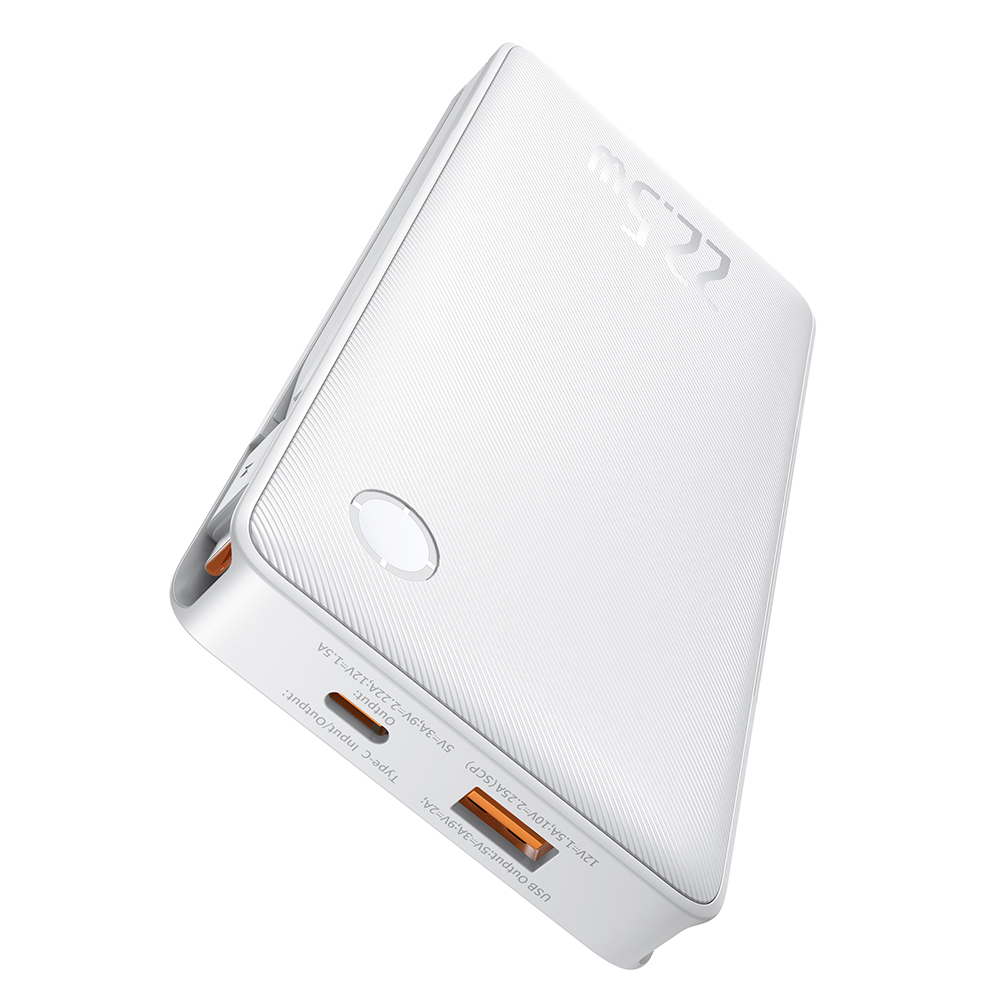 Baseus - Airpow Air Lite Hordozható Töltő (P10067501213-00) - USB, Type-C, Kettős Kábel USB-C, Lightning, 22.5W, 10000mAh - Fehér-1
