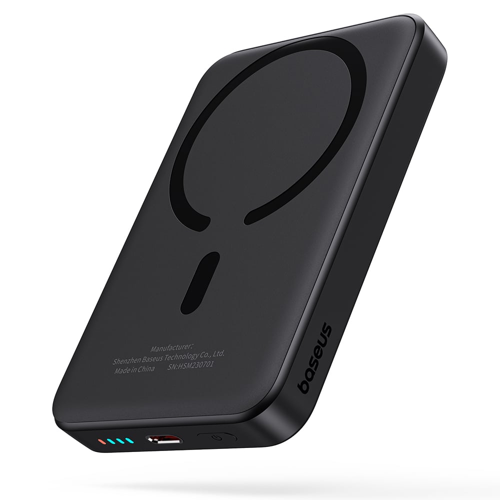 Baseus - Power Bank Mini Air (P10059001113-00) - Type-C, MagSafe töltés, 20W, 10000mAh, Type-C kábel, 30cm - Fekete-3