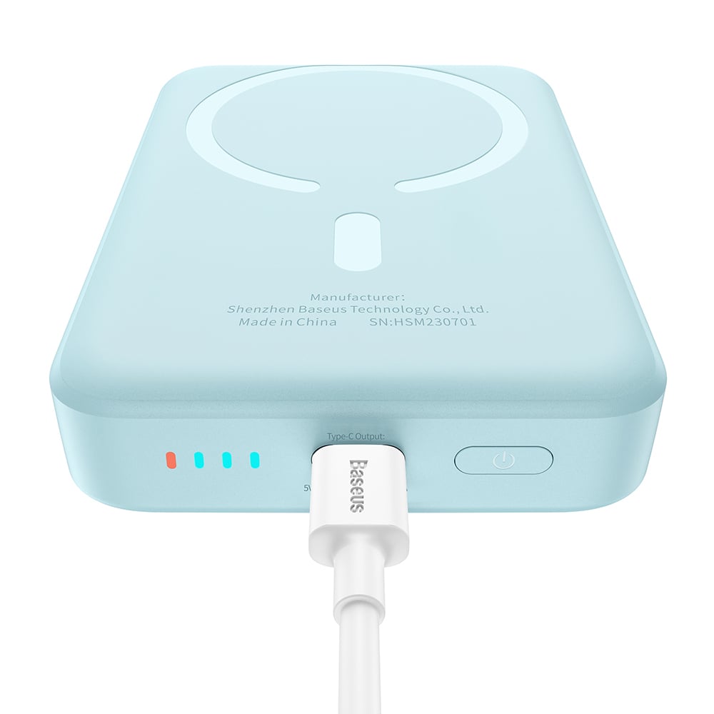 Baseus - Mini Air Power Bank (P10059001313-00) - Type-C, MagSafe töltés, 20W, 10000mAh, Type-C kábel, 30 cm - Kék-2