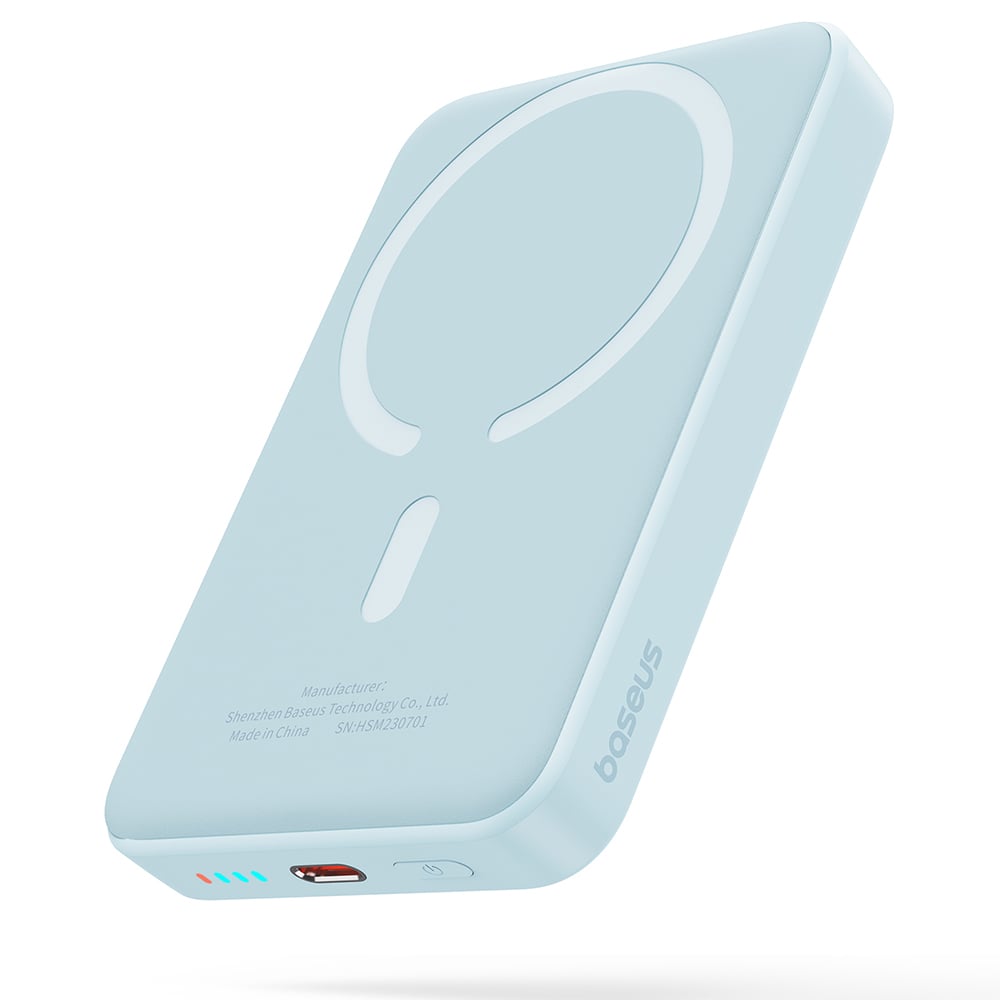 Baseus - Mini Air Power Bank (P10059001313-00) - Type-C, MagSafe töltés, 20W, 10000mAh, Type-C kábel, 30 cm - Kék-3
