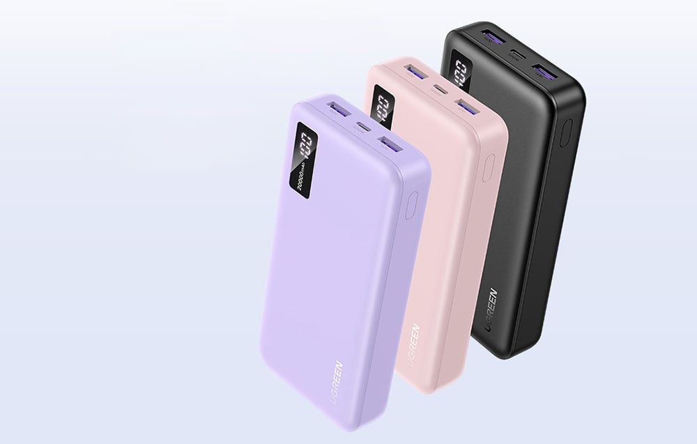 Ugreen PB312 20000mAh Powerbank, 2x USB + USB-C, 20W (Lila)-3
