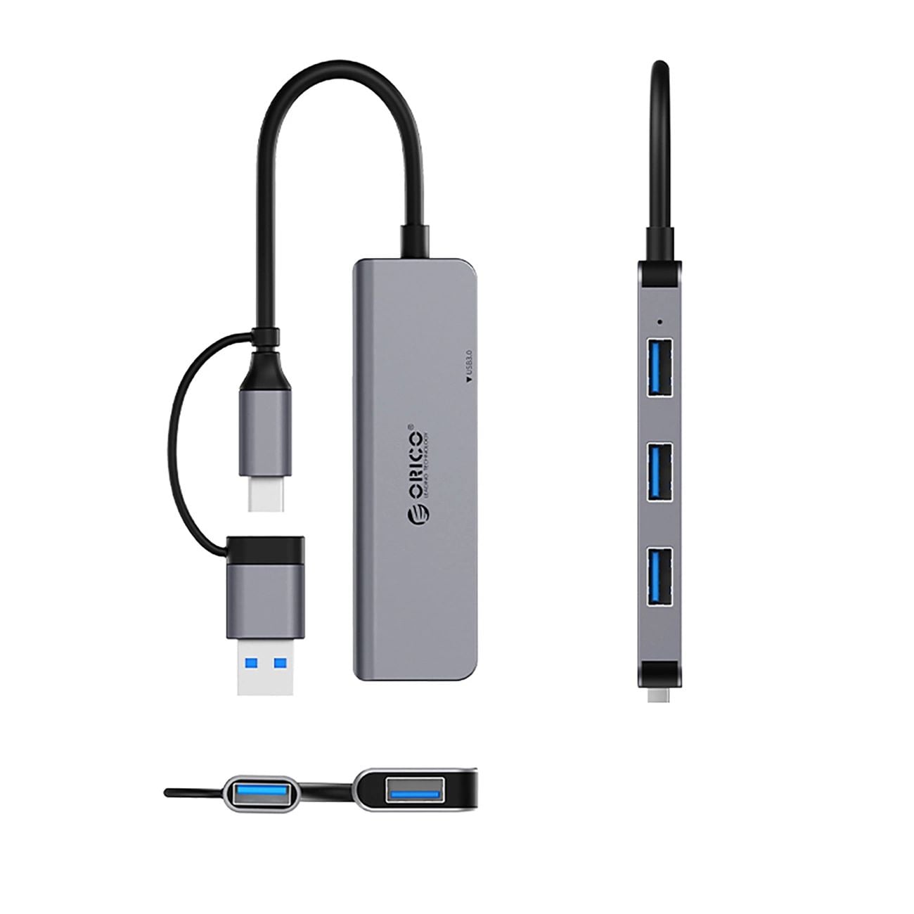 Orico YSA5-U3 USB-A/USB-C Hub Dokkoló Állomás 3x USB-A 2.0 + 1x USB-A 3.0 - Szürke-1