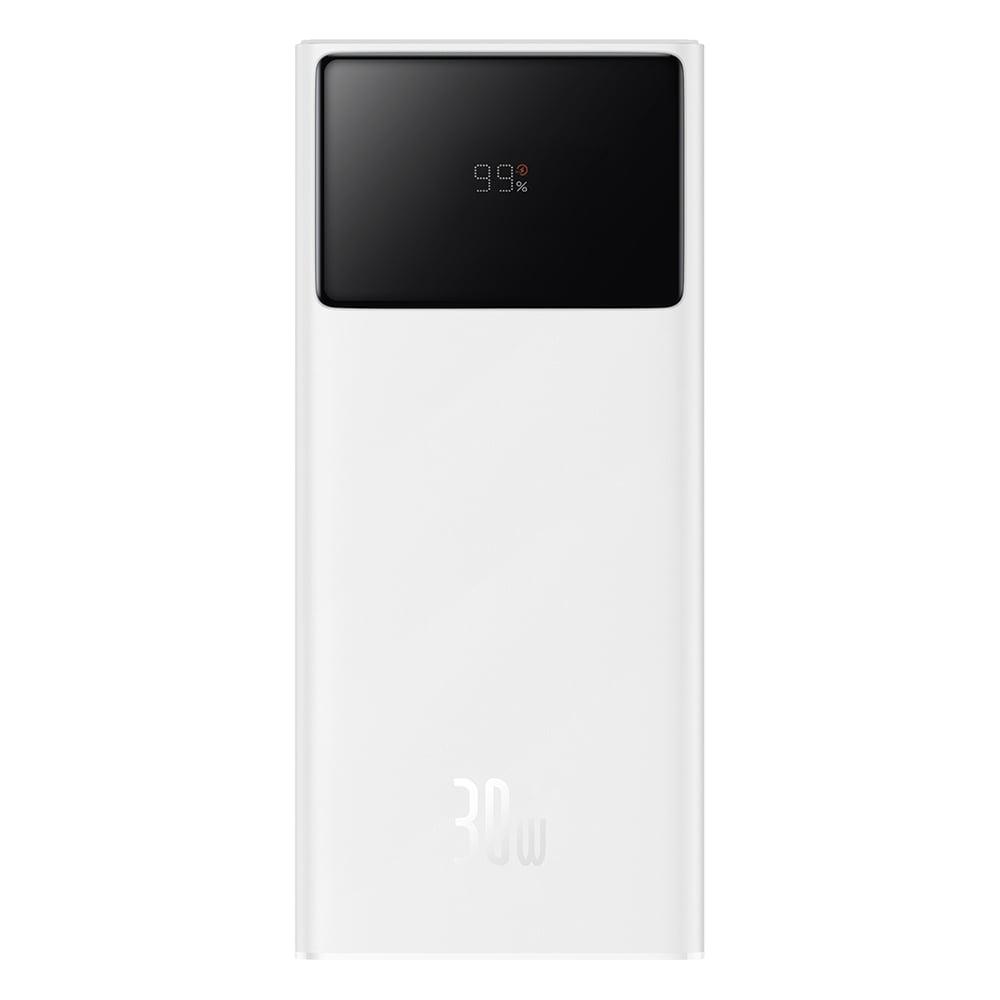 Baseus - Power Bank Csillag Őrző (P10022904213-00) - 2x USB, Type-C, Micro-USB, 30W, 20000mAh, Type-C kábel, 3A, 30 cm - Fehér-2