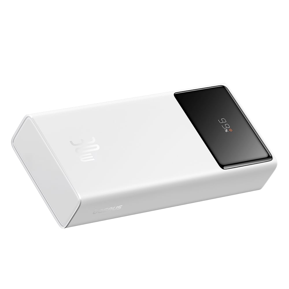 Baseus - Power Bank Csillag Őrző (P10022904213-00) - 2x USB, Type-C, Micro-USB, 30W, 20000mAh, Type-C kábel, 3A, 30 cm - Fehér-3