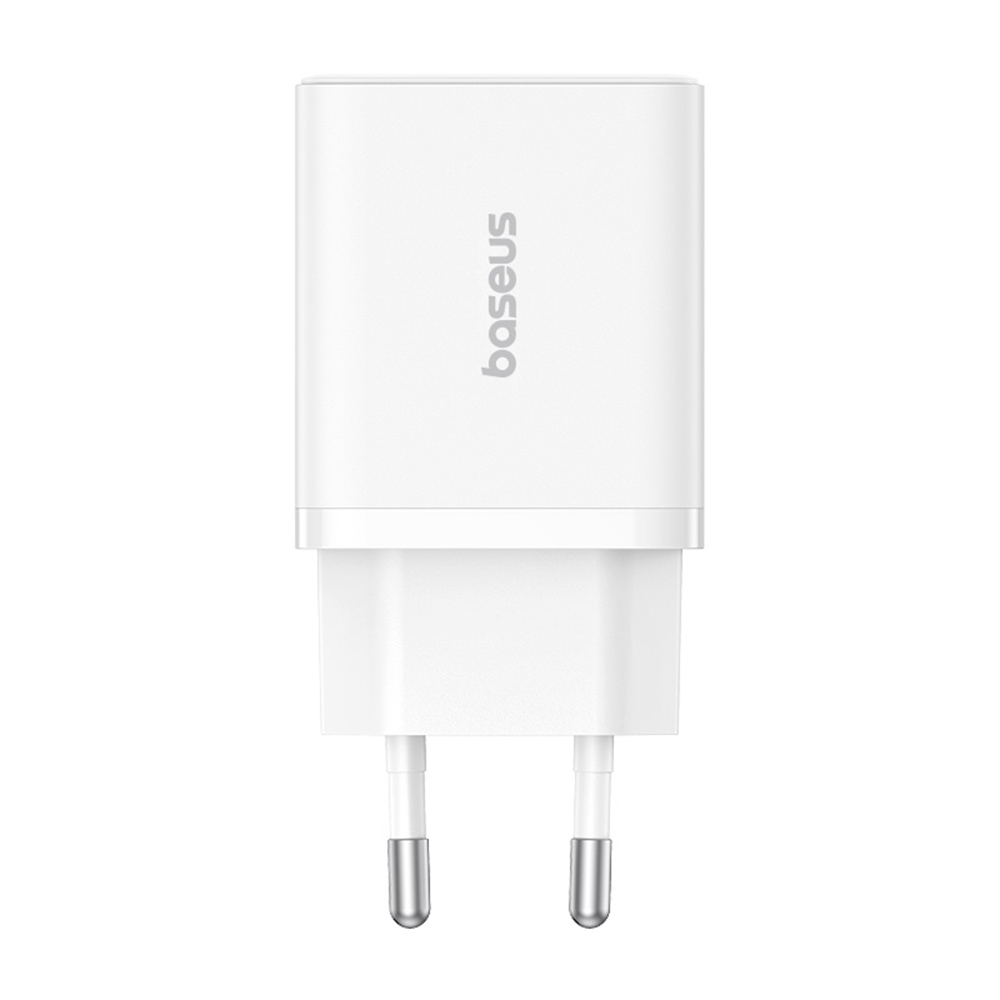 Baseus - Fali töltő (P10111403213-00) - USB, Type-C, Gyors töltés 20W - Hold Fehér-1