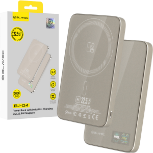 Blavec Power Bank 5000mAh BJ-04 Ultra Slim 7,8mm - Type C - 22,5W mágneses Magsafe 3 az 1-ben (PBBJ04-MC5GD) arany
