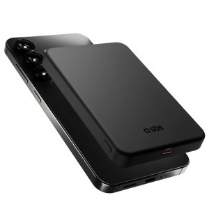 SBS Mag Power Qi2 5000 mAh Powerbank kompatibilis MagSafe - Fekete