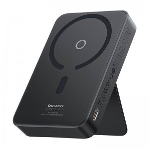 Baseus - MagPro mágneses Power Bank PPCXZ05 (P10064101123-00) - USB-C, 5000mAh, 20W, MagSafe, Type-C kábel, 3A, 30cm - Fekete