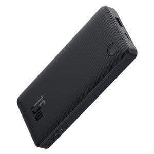 Baseus - Power Bank Airpow Lite (P10067500123-00) - USB, Type-C, 15W, 10000mAh, Type-C kábellel, 30 cm - Kozmikus fekete