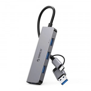Orico YSA5-U3 USB-A/USB-C Hub Dokkoló Állomás 3x USB-A 2.0 + 1x USB-A 3.0 - Szürke