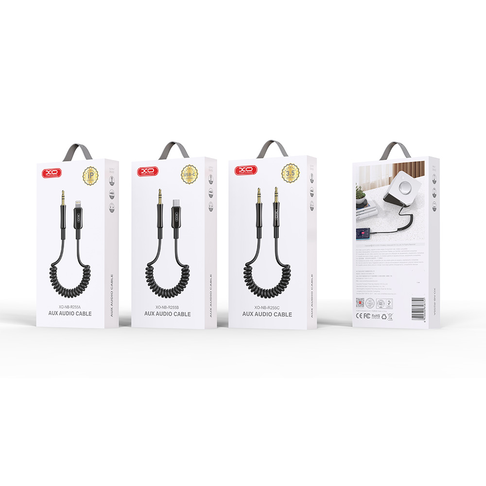 XO kábel audio NB-R255B USB-C - jack 3,5 mm 1,0 m fekete-3