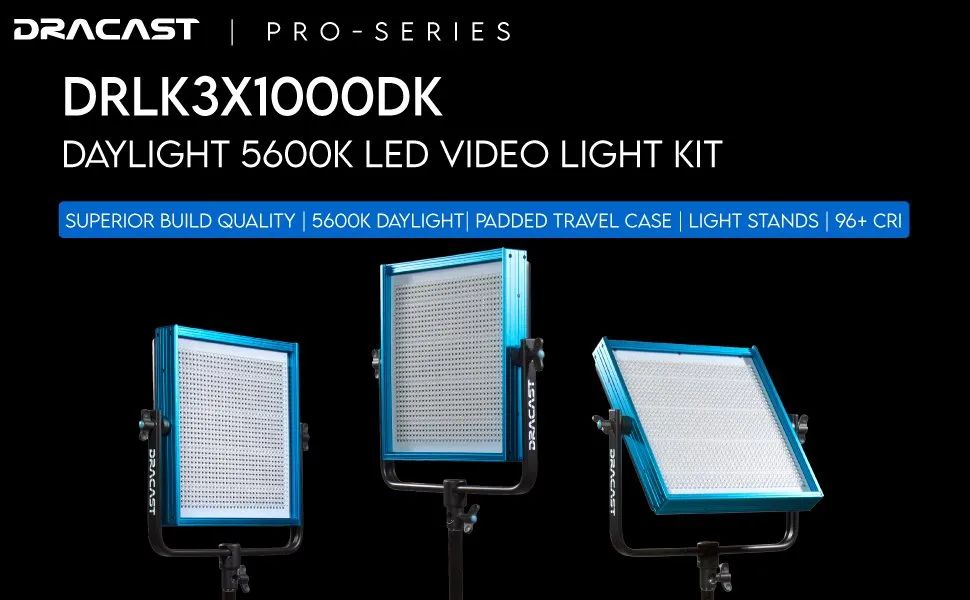 Dracast Pro Series LED1000 - Nappali fény 3 lámpás készlet-4