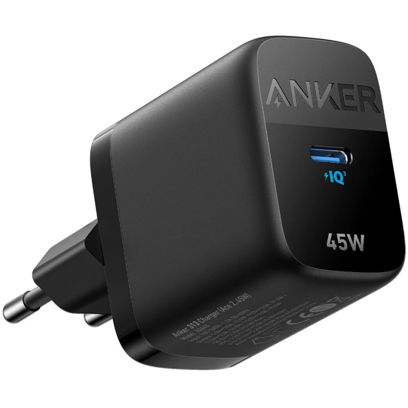 Fali töltő Anker 313, 45W, 3A, 1 x USB-C, Fekete A2643G11-0