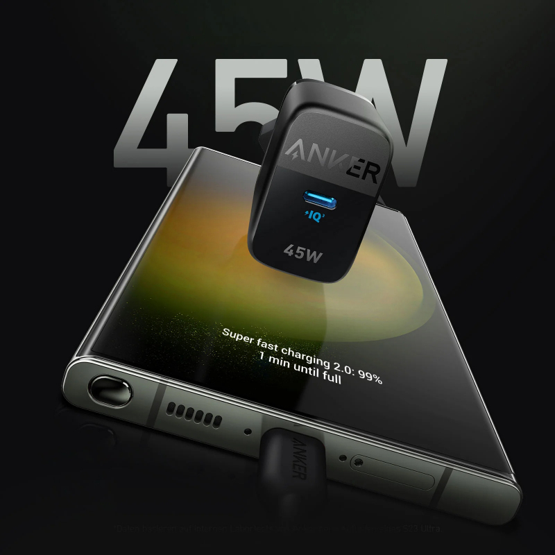 Fali töltő Anker 313, 45W, 3A, 1 x USB-C, Fekete A2643G11-1