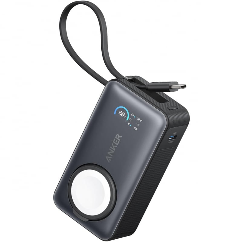 Powerbank Anker MagGo, 10000mAh, 35W, PD + QI, Fekete A1657011-8