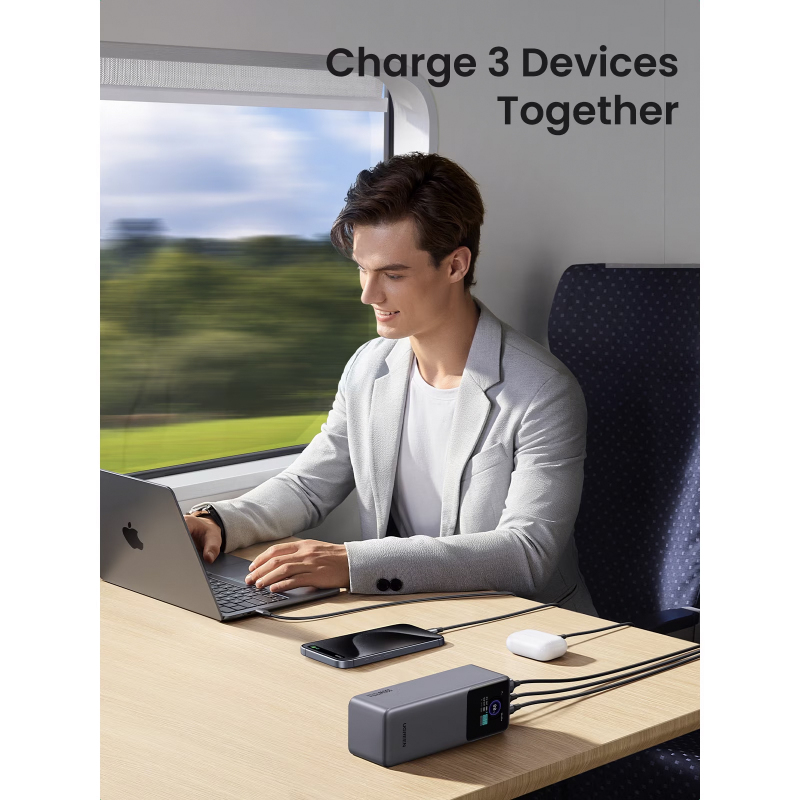 Powerbank UGREEN PB722, 25000mAh, 200W, QC + PD, Szürke-8