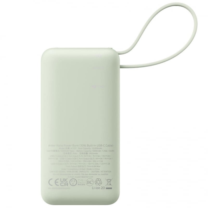 Anker Nano, 10000mAh, 30W, QC + PD, Zöld Powerbank-5