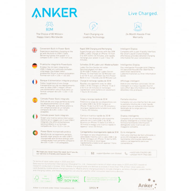 Anker Nano, 10000mAh, 30W, QC + PD, Zöld Powerbank-6