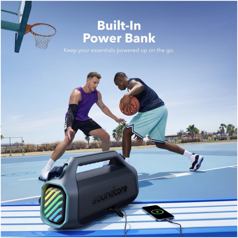 Bluetooth hangszóró Anker Soundcore Boom 2 Plus, 140W, TWS, RGB, Vízálló, Kék A3134031-1