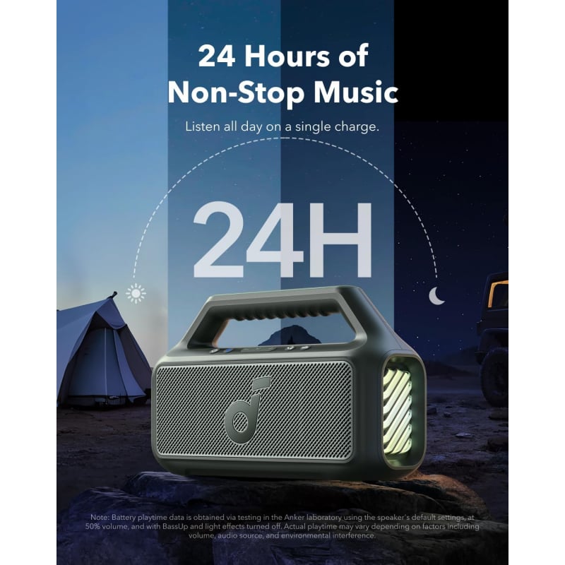 Bluetooth Hangszóró Anker SoundCore Boom 2, 80W, TWS, RGB, Vízálló, Zöld A3138061-6