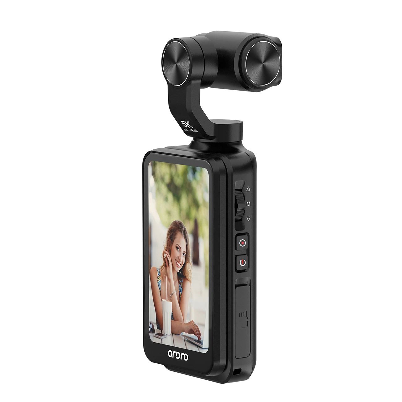 Ordro Pocket M5 3-tengelyes Gimbal Kamera, 5K, vlogoláshoz és YouTube videókhoz – Fekete-20