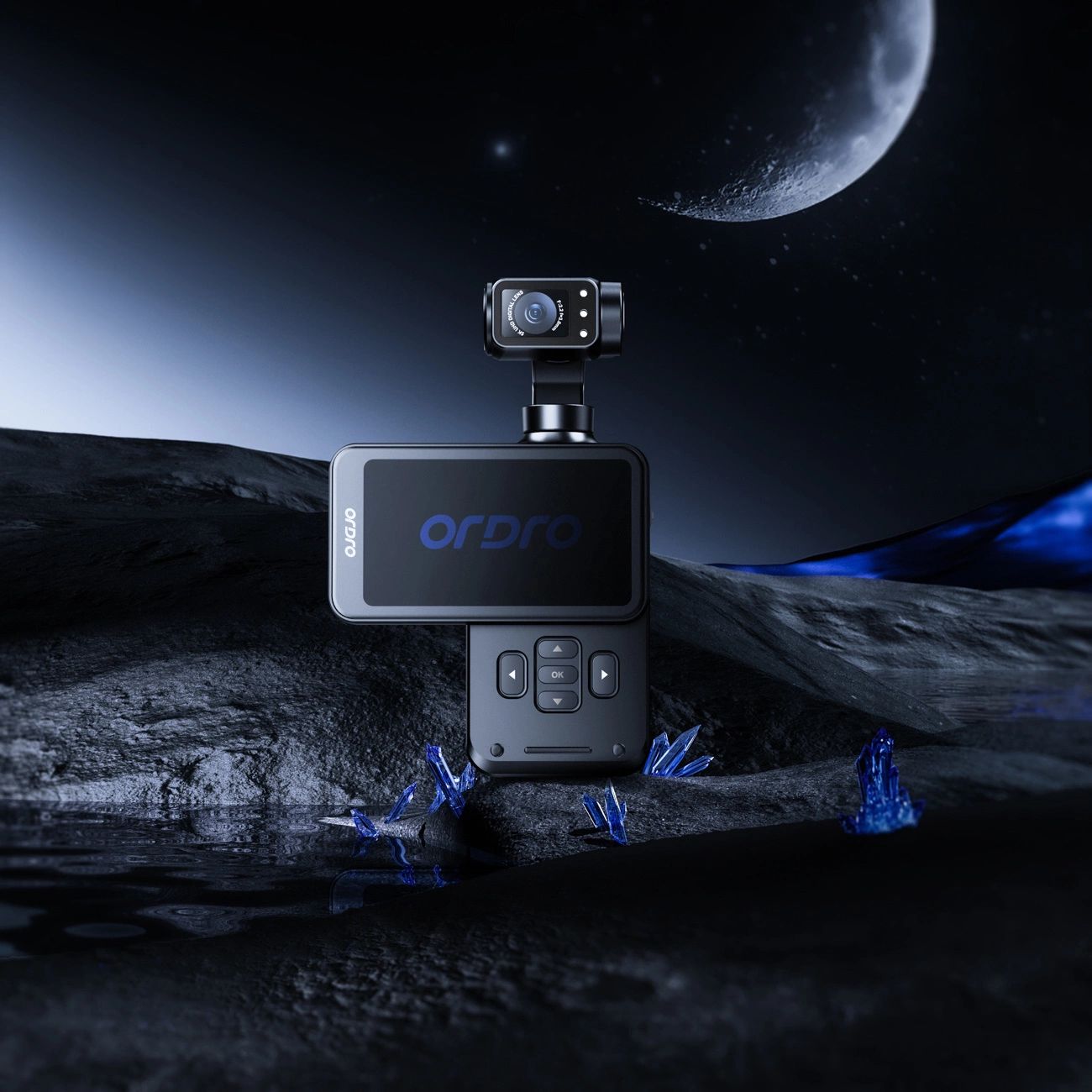 Ordro Pocket M5 3-tengelyes Gimbal Kamera, 5K, vlogoláshoz és YouTube videókhoz – Fekete-5
