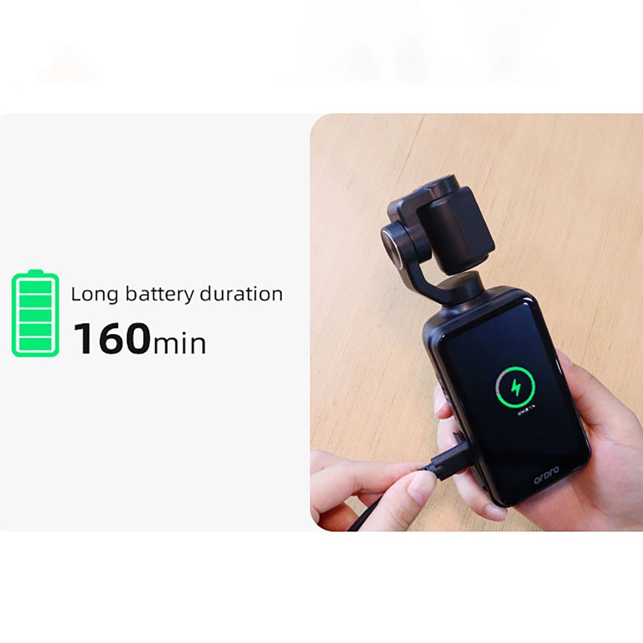 Ordro Pocket M5 3-tengelyes Gimbal Kamera, 5K, vlogoláshoz és YouTube videókhoz – Fekete-11