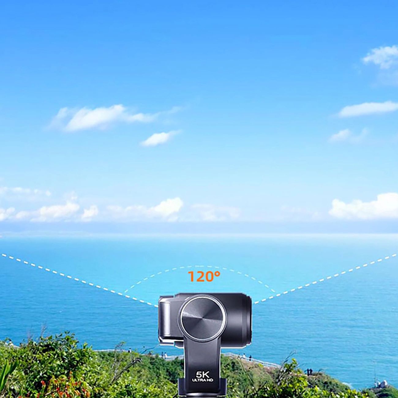 Ordro Pocket M5 3-tengelyes Gimbal Kamera, 5K, vlogoláshoz és YouTube videókhoz – Fekete-12