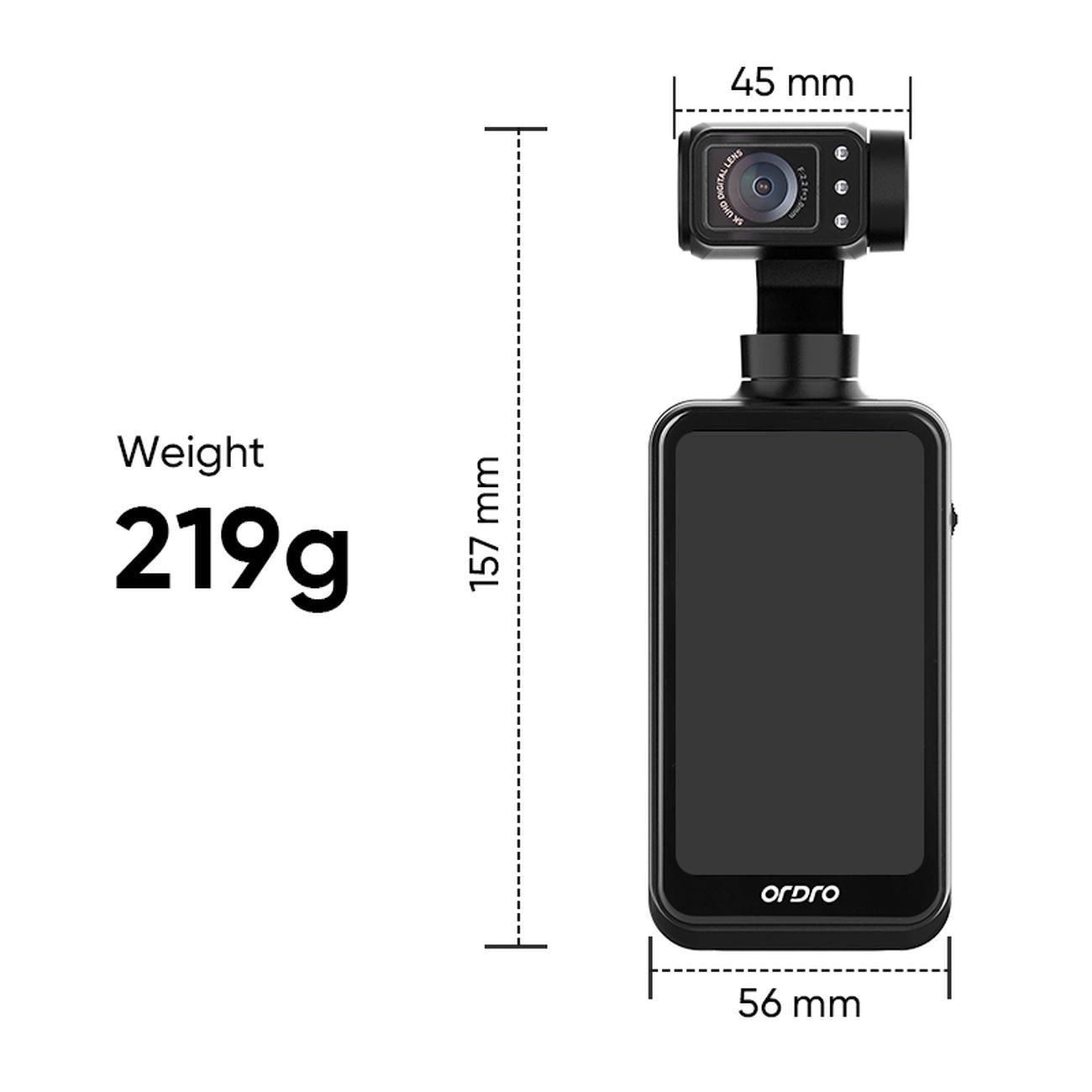 Ordro Pocket M5 3-tengelyes Gimbal Kamera, 5K, vlogoláshoz és YouTube videókhoz – Fekete-31