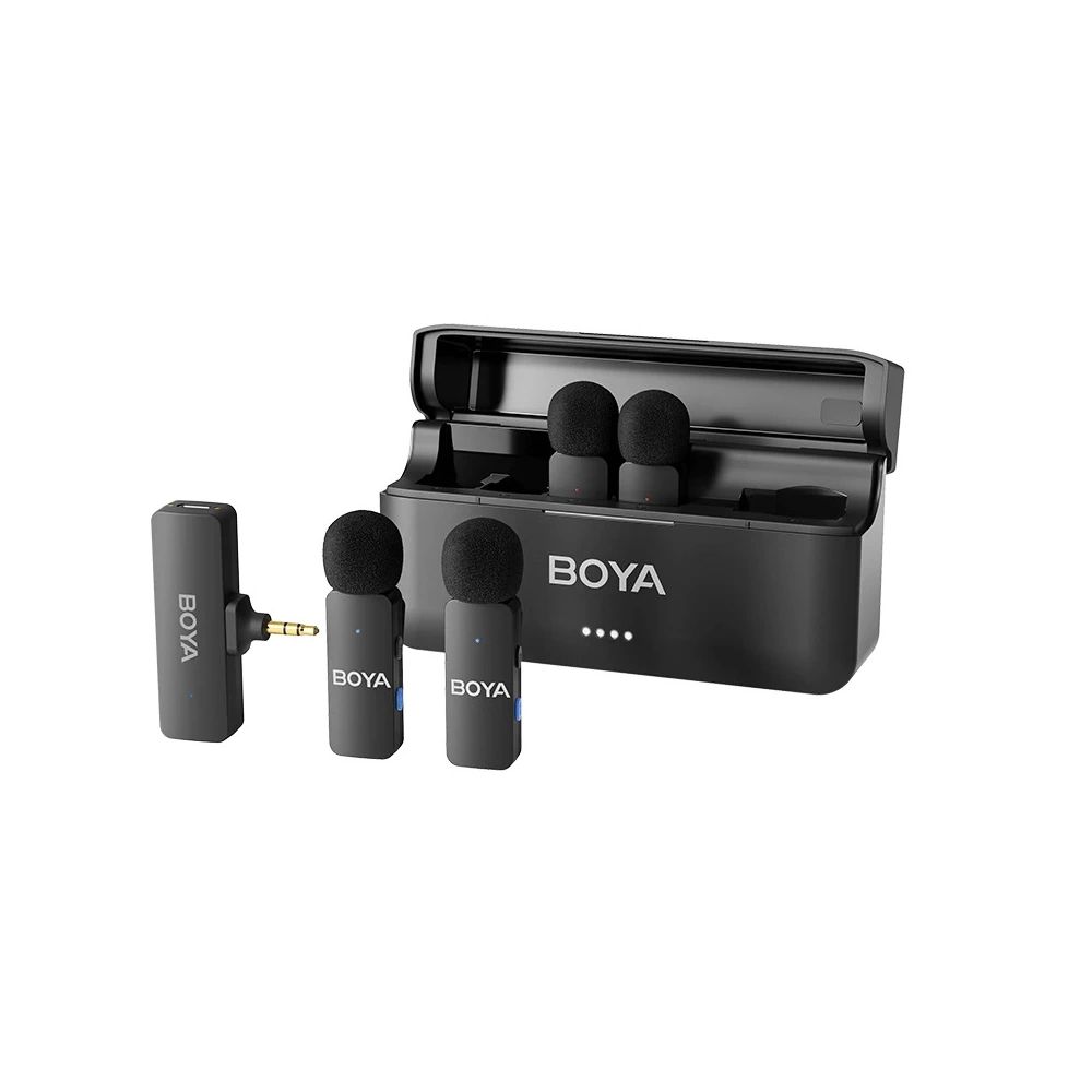 Boya BY-V4 - 2,4 GHz-es, négycsatornás vezeték nélküli mikrofon 3,5 mm-es JACK csatlakozóval-0