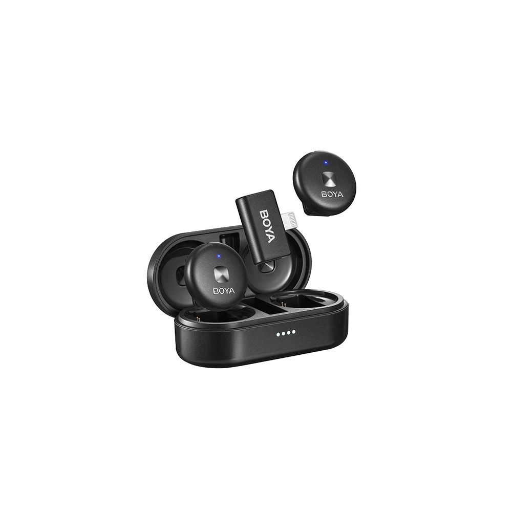 BOYA Omic-D 2.4GHz Ultrakompakt vezetéknélküli szett (iOS 1+2 Töltődoboz) Fehér-0
