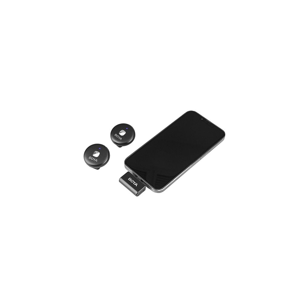 BOYA Omic-D 2.4GHz Ultrakompakt vezetéknélküli szett (iOS 1+2 Töltődoboz) Fehér-6