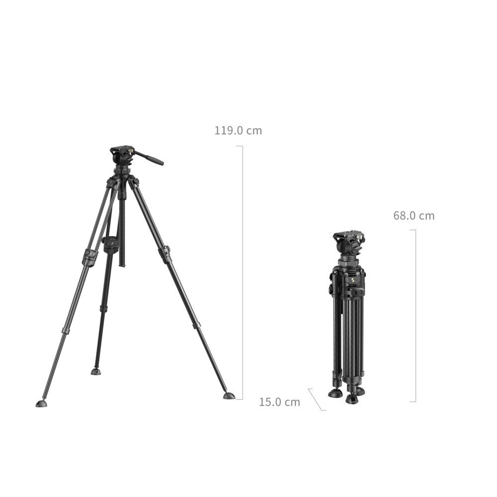 SmallRig Lightweight Video Carbon Fiber Tripod Kit AD 50 Pro 4420-13