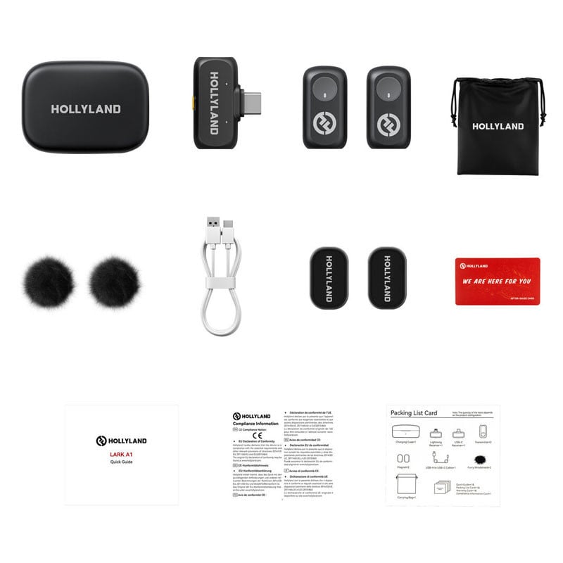 Hollyland Lark A1 Duo with USB-C RX + Charging Case-1
