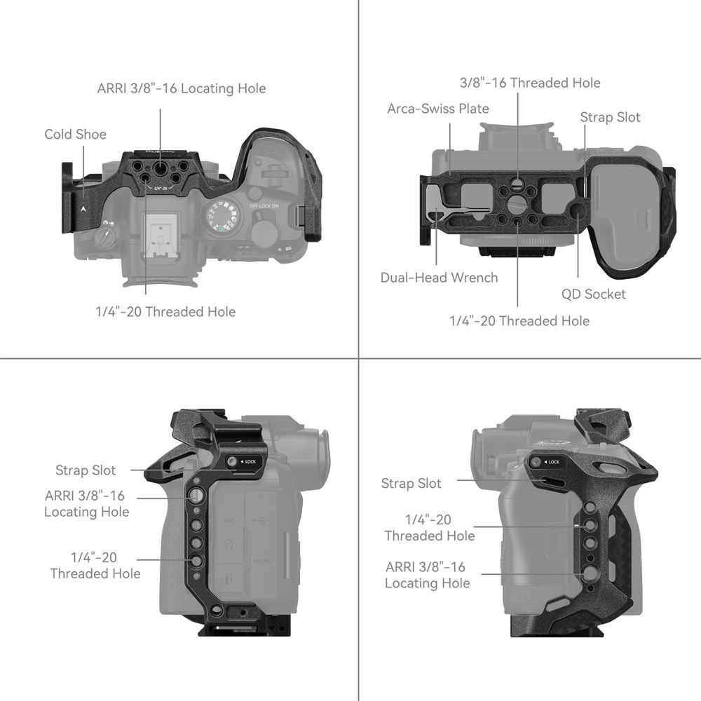 SMALLRIG “Black Mamba” Camera Cage for Canon EOS R6 Mark II 4161-2