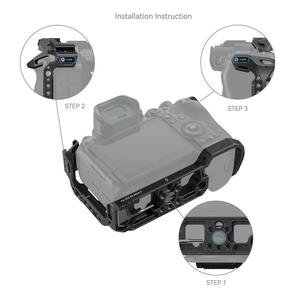SMALLRIG “Black Mamba” Camera Cage for Canon EOS R6 Mark II 4161-3