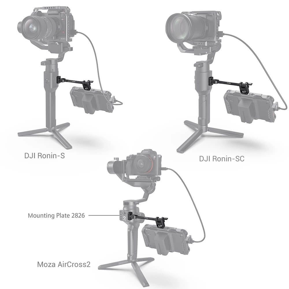 SMALLRIG Adjustable Monitor Mount for DJI RONIN-S/RONIN-SC & ZHIYUN CRANE 3/CRANE 3S/WEEBILL-S & MOZA AirCross 2 Gimbals-7