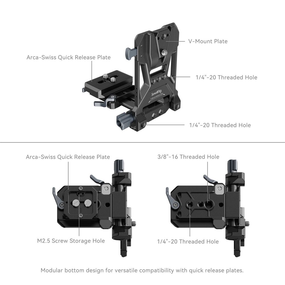 SMALLRIG Compact V-Mount Battery Mounting System 4064B-3