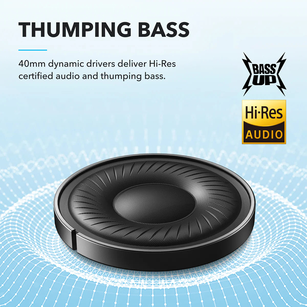Anker - Vezeték nélküli fejhallgató Life Q20i (A3004G11) - Bluetooth, hibrid aktív zajszűrés, kettős csatlakozás - Fekete-4
