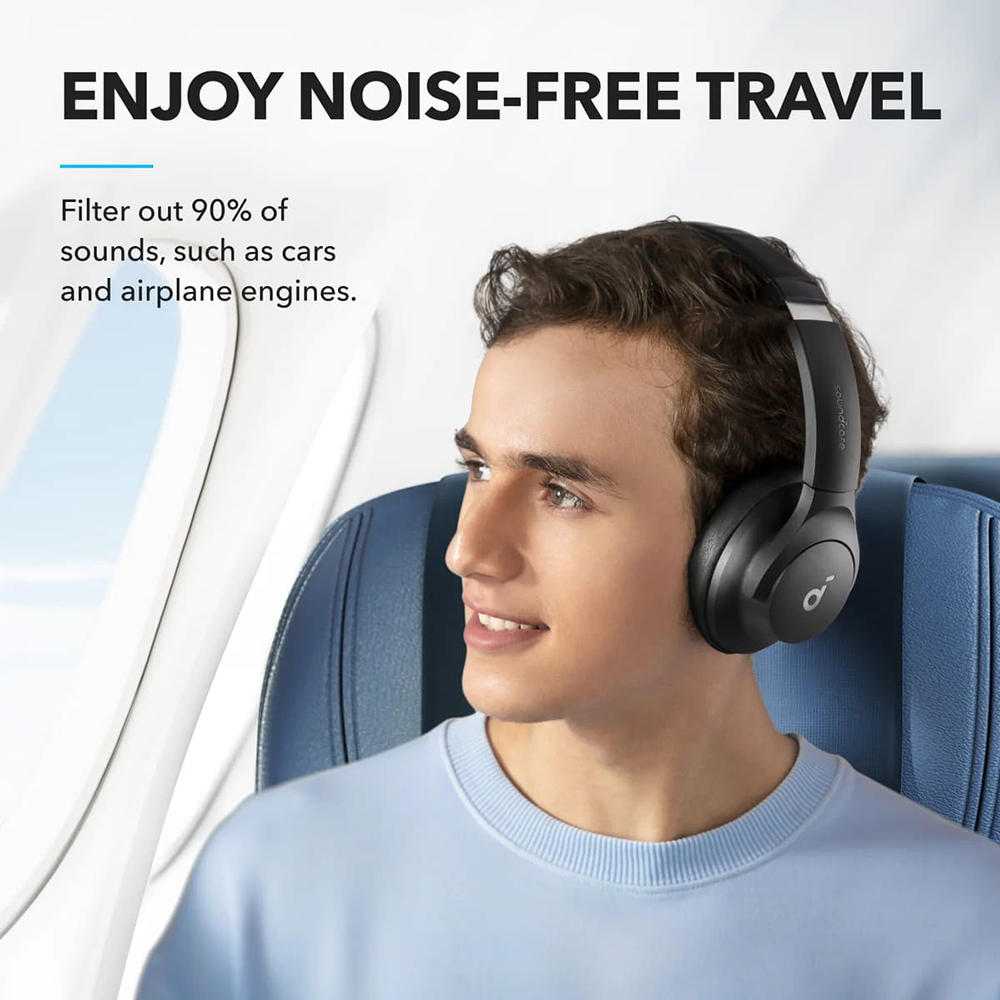 Anker - Vezeték nélküli fejhallgató Life Q20i (A3004G11) - Bluetooth, hibrid aktív zajszűrés, kettős csatlakozás - Fekete-5