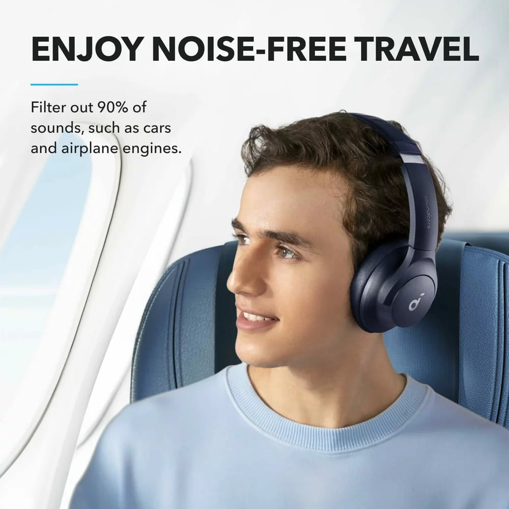 Anker - Vezeték nélküli fejhallgató Life Q20i (A3004G31) - Bluetooth, Hibrid aktív zajszűrés, Kettős csatlakozás - Kék-1