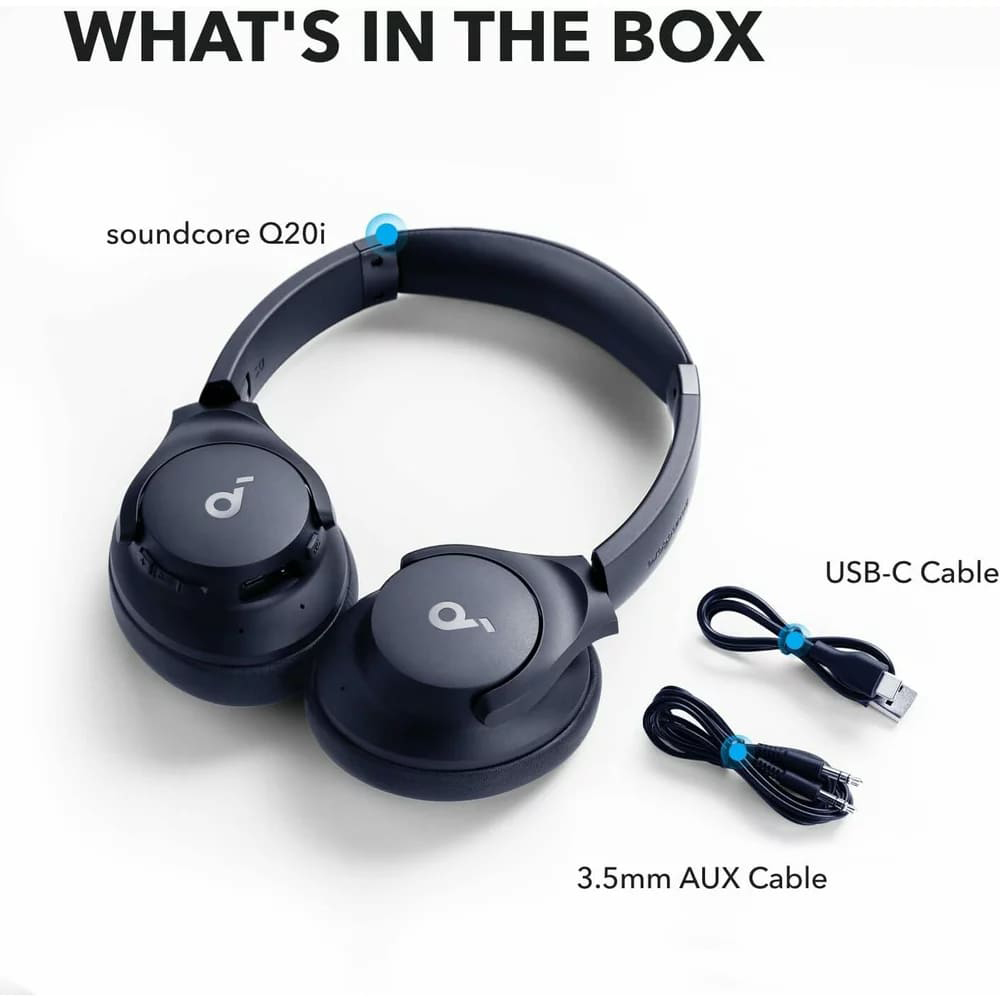 Anker - Vezeték nélküli fejhallgató Life Q20i (A3004G31) - Bluetooth, Hibrid aktív zajszűrés, Kettős csatlakozás - Kék-6